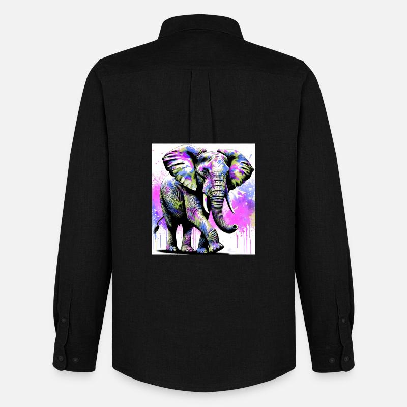 Elefant - Männer Oxford Hemd von Stanley/Stella - Schwarz