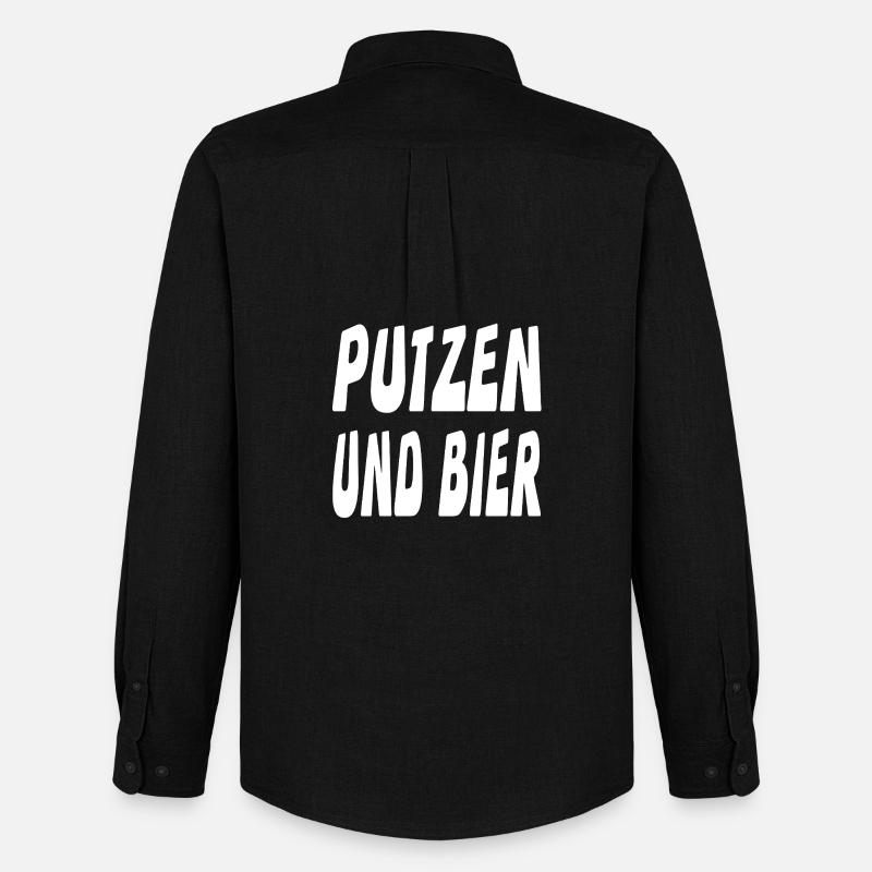 Bier - Männer Oxford Hemd von Stanley/Stella - Schwarz