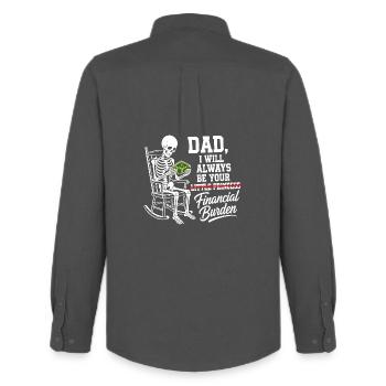 Je serai toujours ton fardeau financier Papa - Chemise Oxford homme Stanley/Stella - charbon - Dos - AI Model Male 185 dark (185cm)
