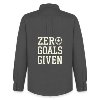 Zero Goals Given - Men's Oxford Shirt by Stanley/Stella - anthracite - Back - AI Model Male 185 dark (185cm)