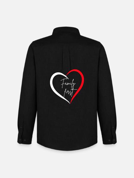 Family First – Heart - Men's Oxford Shirt by Stanley/Stella - black