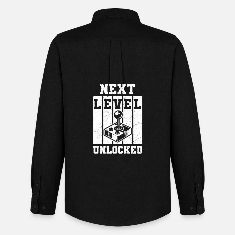 next level unlocked - Männer Oxford Hemd von Stanley/Stella - Schwarz