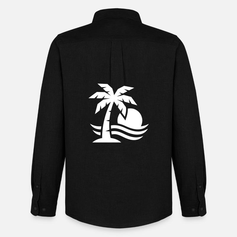 Palm Tree Beach Sun - Chemise Oxford homme Stanley/Stella - noir