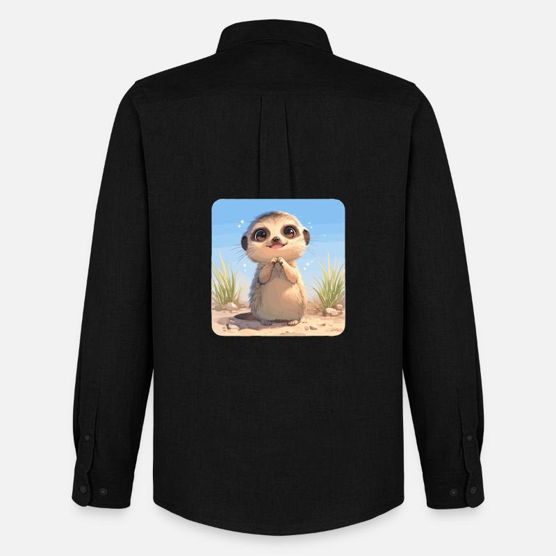 Meerkat Erdmännchen - Männer Oxford Hemd von Stanley/Stella - Schwarz