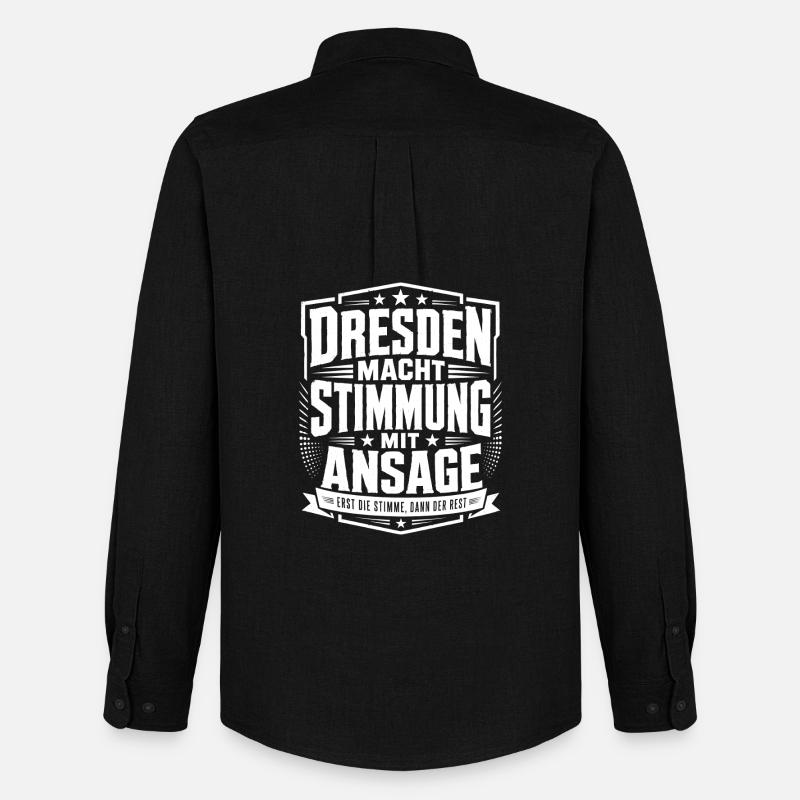 Dresden macht Stimmung mit Ansage - Männer Oxford Hemd von Stanley/Stella - Schwarz