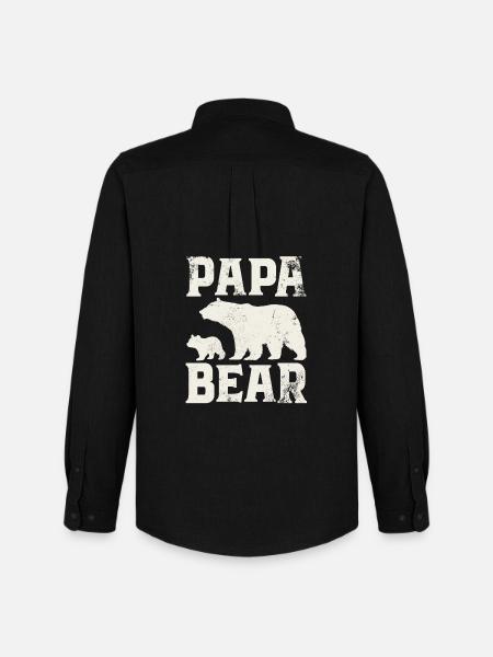 Papa Bear - Father Father's Day Gift - Men's Oxford Shirt by Stanley/Stella - black