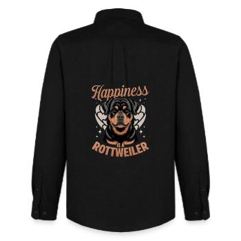 Rottweiler Rottie Dog Breed - Men's Oxford Shirt by Stanley/Stella - black - Back - AI Model Male 185 dark (185cm)
