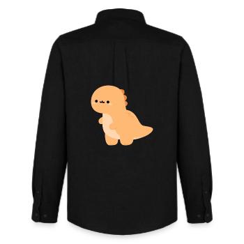 Baby Tyrannosaurus rex Teddy - Men's Oxford Shirt by Stanley/Stella - black - Back - AI Model Male 185 dark (185cm)