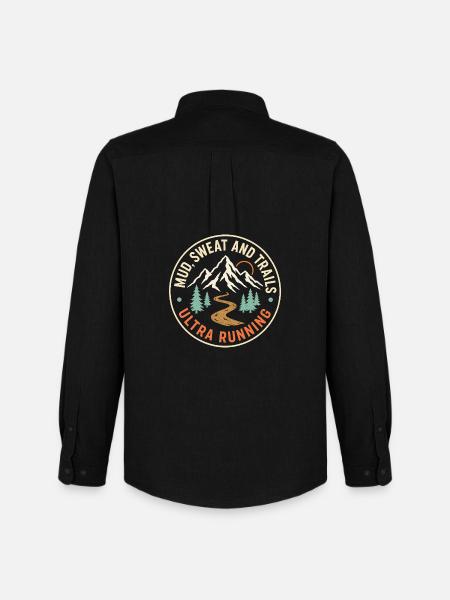 Mud Sweat and Trails Ultra Running - Men's Oxford Shirt by Stanley/Stella - black