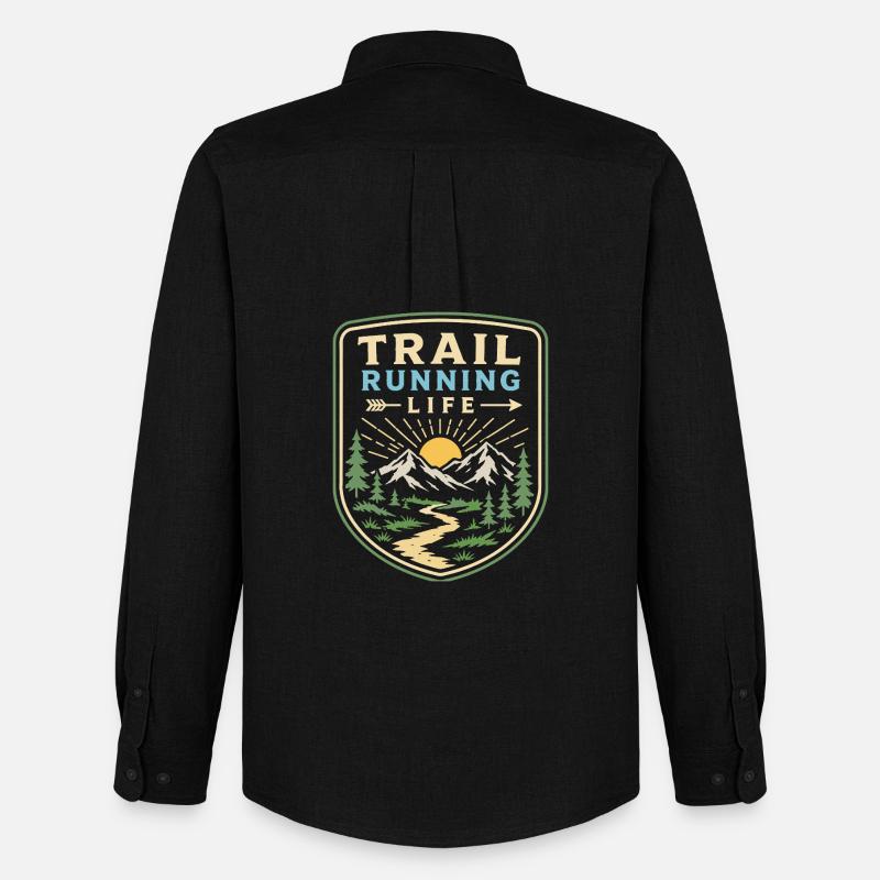 Trailrunning-Leben - Männer Oxford Hemd von Stanley/Stella - Schwarz