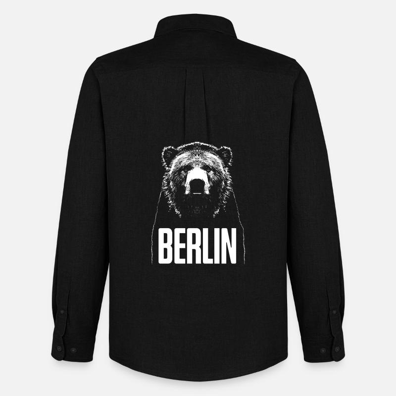  Berlin Bär - Männer Oxford Hemd von Stanley/Stella - Schwarz