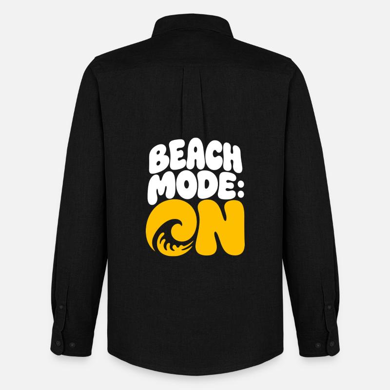 Beach Mode Summer Wave Design - Männer Oxford Hemd von Stanley/Stella - Schwarz