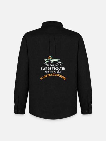 Côte d'Ivoire en tête - Chemise Oxford homme Stanley/Stella - noir