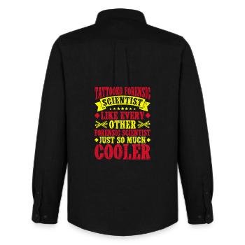 Majeure en sciences médico-légales, c’est tellement plus cool - Chemise Oxford homme Stanley/Stella - noir - Dos - AI Model Male 185 dark (185cm)