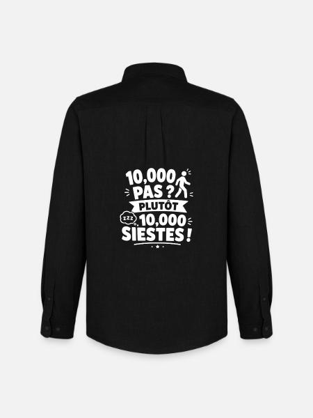 Plutôt 10 000 Siestes - Chemise Oxford homme Stanley/Stella - noir