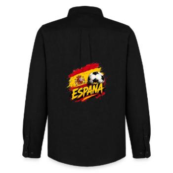 Spanien Flagge - Männer Oxford Hemd von Stanley/Stella - Schwarz - Hinten - AI Model Male 185 dark (185cm)