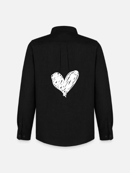 Hand Drawn Heart Love Icon - Men's Oxford Shirt by Stanley/Stella - black