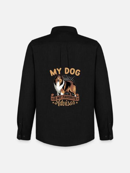 Shetland Sheepdog Sheltie Dog Breed - Men's Oxford Shirt by Stanley/Stella - black