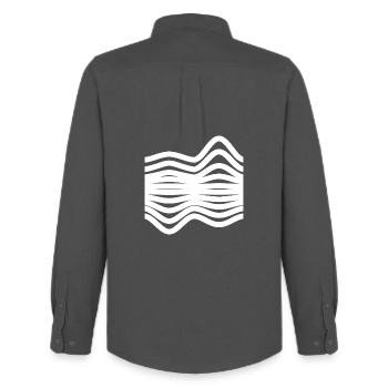 Waves Pattern - Men's Oxford Shirt by Stanley/Stella - anthracite - Back - AI Model Male 185 dark (185cm)