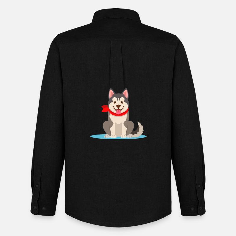 Alaskan-Malamute (Comic) - Männer Oxford Hemd von Stanley/Stella - Schwarz