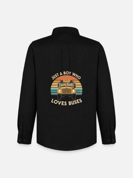 Only one boy loves buses - Men's Oxford Shirt by Stanley/Stella - black