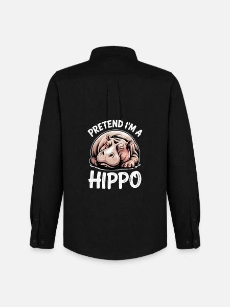 Nilpferd Sprüche Flusspferd Witz Nilpferd Geschenk - Männer Oxford Hemd von Stanley/Stella - Schwarz