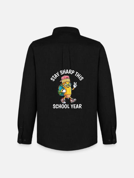 Stay Sharp Schuljahres-Lehrer-Geschenk - Männer Oxford Hemd von Stanley/Stella - Schwarz