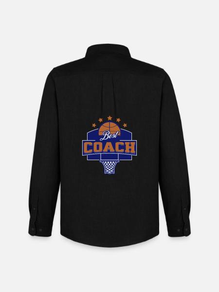 Beste Basketballtrainer-Sportarten - Männer Oxford Hemd von Stanley/Stella - Schwarz