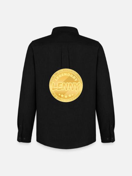 Geschenk für Lenny - Männer Oxford Hemd von Stanley/Stella - Schwarz