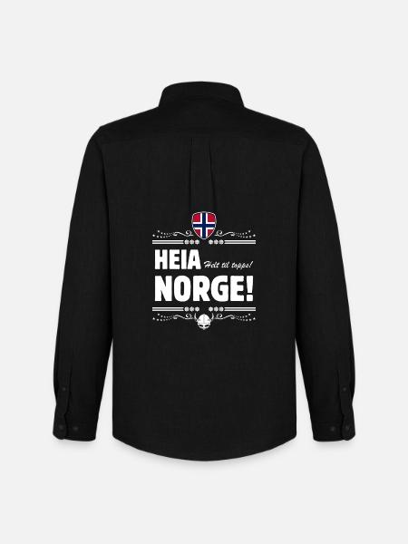 HEIA NORGE! Helt til topps! - Men's Oxford Shirt by Stanley/Stella - black