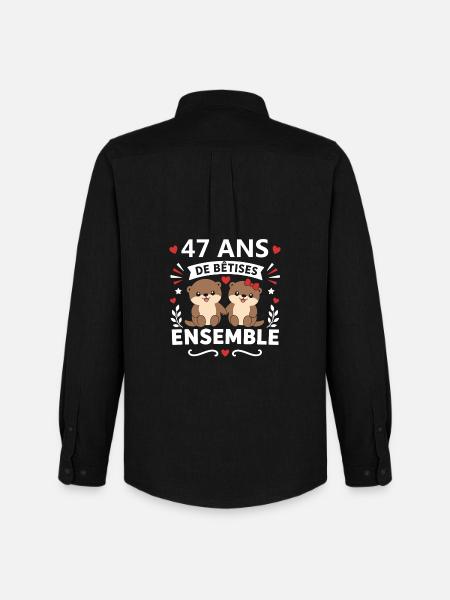 47 Ans Ensemble Betes - Chemise Oxford homme Stanley/Stella - noir