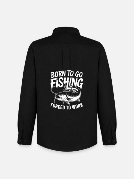 Né pour la pêche - Chemise Oxford homme Stanley/Stella - noir