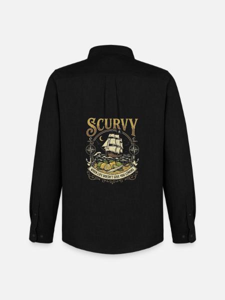 Pirate Ship Lemon Design - Men's Oxford Shirt by Stanley/Stella - black