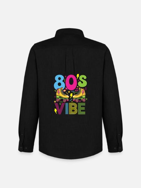 80s Vibe Retro Nostalgic Party - Men's Oxford Shirt by Stanley/Stella - black