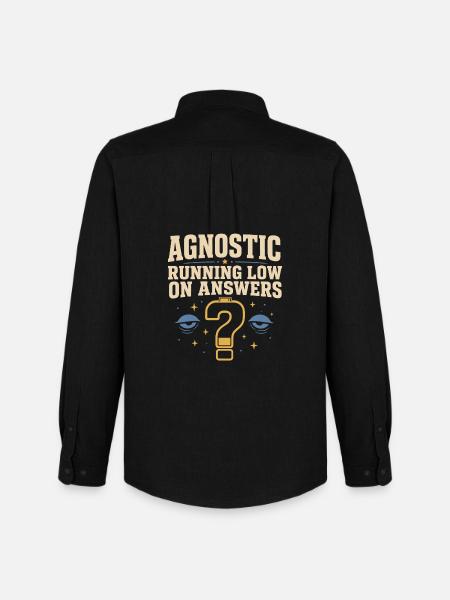 Agnostic But Tired Funny Agnostic Gift - Men's Oxford Shirt by Stanley/Stella - black