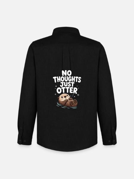 No thoughts, just otters. Cutter, funnier - Men's Oxford Shirt by Stanley/Stella - black