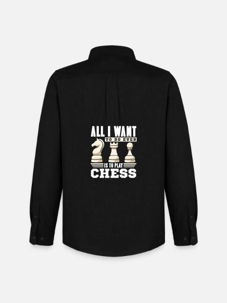 Échiquier des joueurs d’échecs - Chemise Oxford homme Stanley/Stella - noir