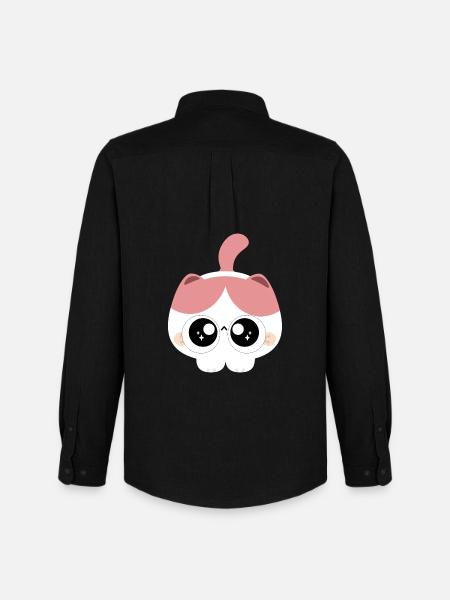 Bubblegum Eyes Cat - Men's Oxford Shirt by Stanley/Stella - black