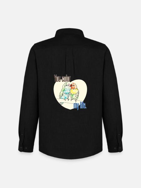 Rosenkopfchen - Männer Oxford Hemd von Stanley/Stella - Schwarz