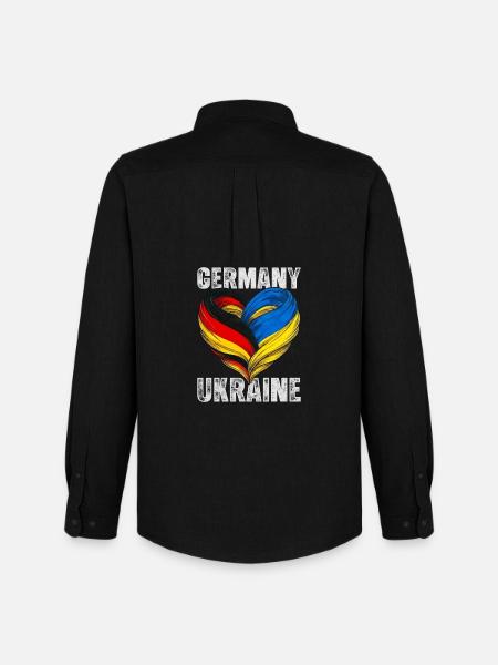 Heart of Germany and Ukraine - Men's Oxford Shirt by Stanley/Stella - black