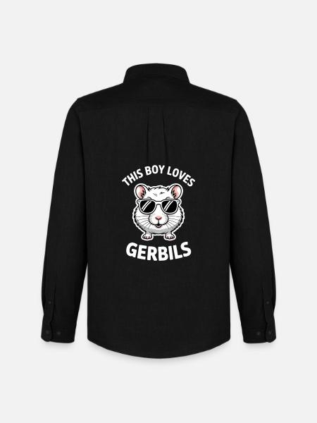 Mongolian racing rat sayings gerbil gift - Men's Oxford Shirt by Stanley/Stella - black