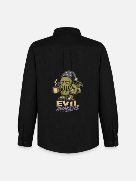 Evil Awakens: Cosmic Coffee - Men's Oxford Shirt by Stanley/Stella - black