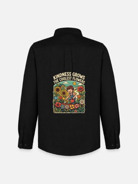 Kindness makes the coolest flowers grow - Men's Oxford Shirt by Stanley/Stella - black