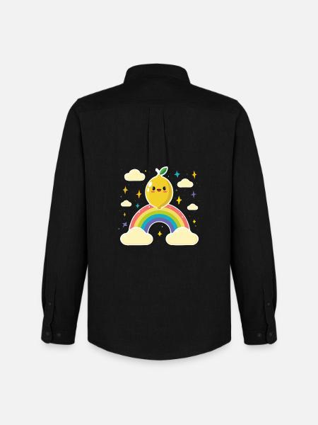 Kawaii Lemon Rainbow - Men's Oxford Shirt by Stanley/Stella - black