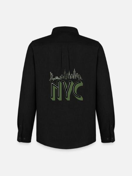 NYC Skyline Silhouette - Men's Oxford Shirt by Stanley/Stella - black