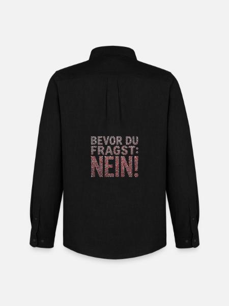 Bevor du fragst Nein Statement - Männer Oxford Hemd von Stanley/Stella - Schwarz
