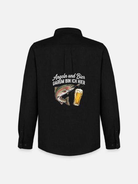 Forelle Angeln Und Bier - Männer Oxford Hemd von Stanley/Stella - Schwarz
