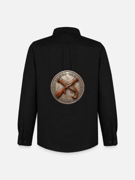 Historical Firecracker & Shooter Medal - Men's Oxford Shirt by Stanley/Stella - black