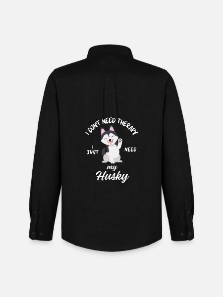 Husky Therapy Dog - Men's Oxford Shirt by Stanley/Stella - black