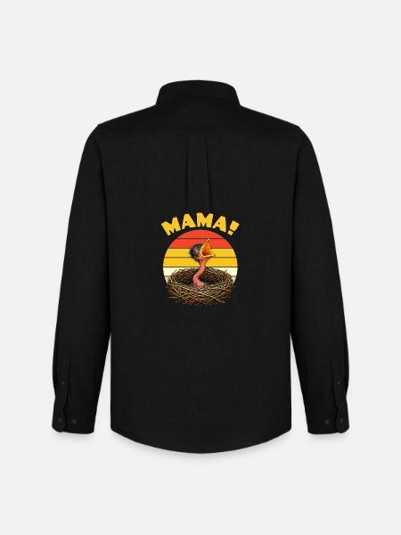 Mama Hungry Baby Bird - Männer Oxford Hemd von Stanley/Stella - Schwarz